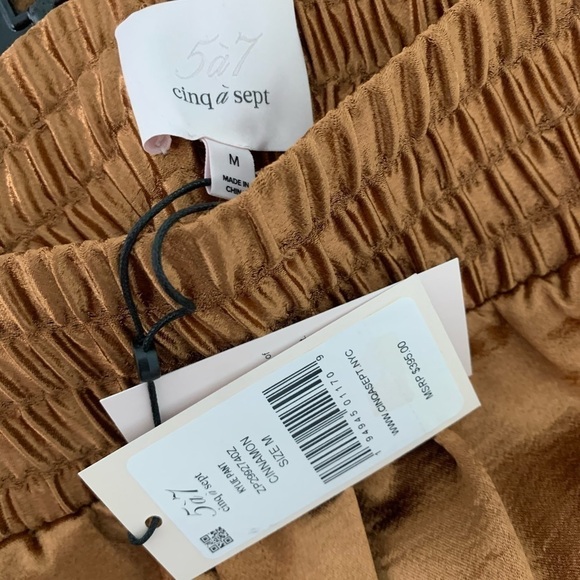CINQ A SEPT Kylie Satin High-Rise Pants: Cinnamon - Picture 13 of 16